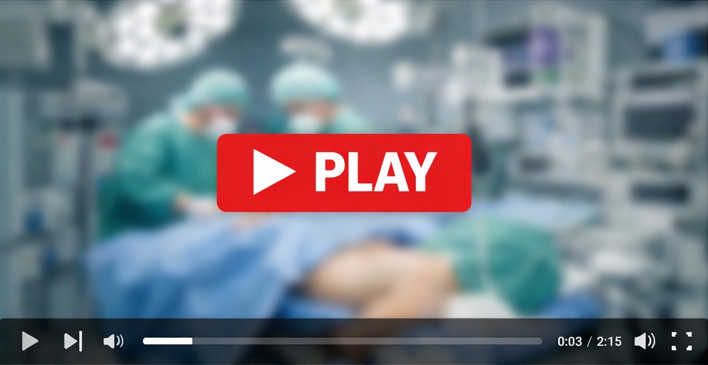 Elena Jessica BBL surgery hospital video blurred thumbnail with play button