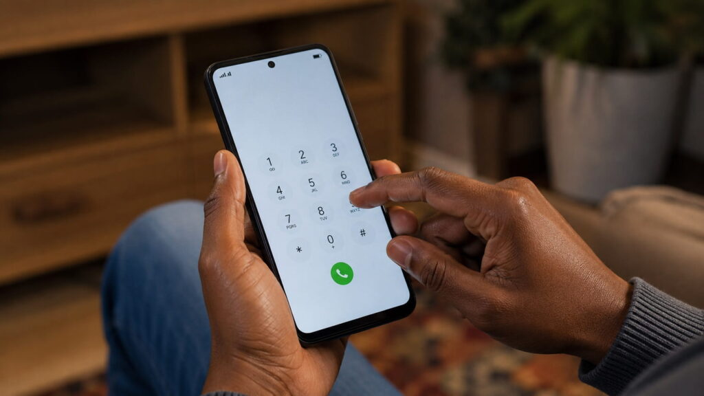 Dialling USSD code on smartphone for ZamCash loan online in Zambia today in 5 minutes.